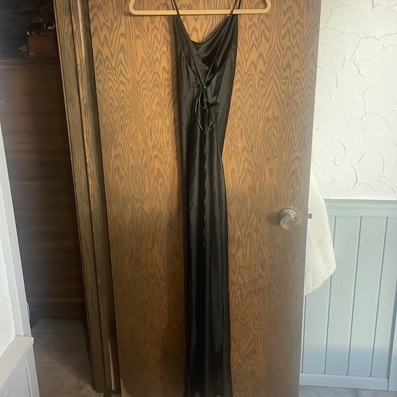 ASOS Designs Black Satin Maxi Dress - Picture 6 of 7